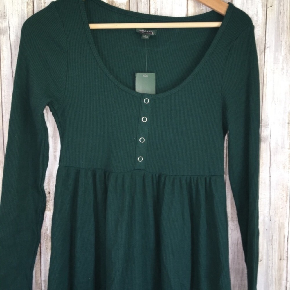 NWT Wild Fable Green Button Dress - Picture 3 of 4